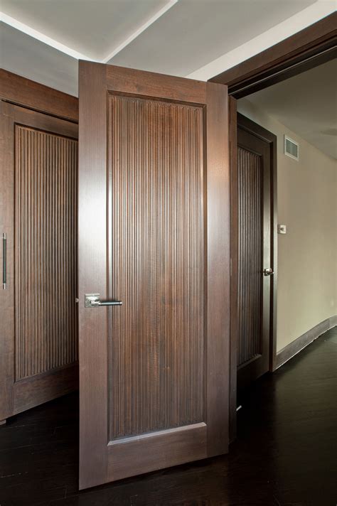 Interior Door Custom Single Solid Wood With Walnut Finish Artisan