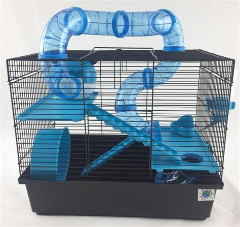 Bernie Large Dwarf Hamster Cage With Tubes Blue Package Pets
