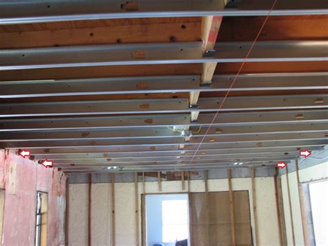 Leveling Basement Ceiling With Metal Studs How To Best Provide