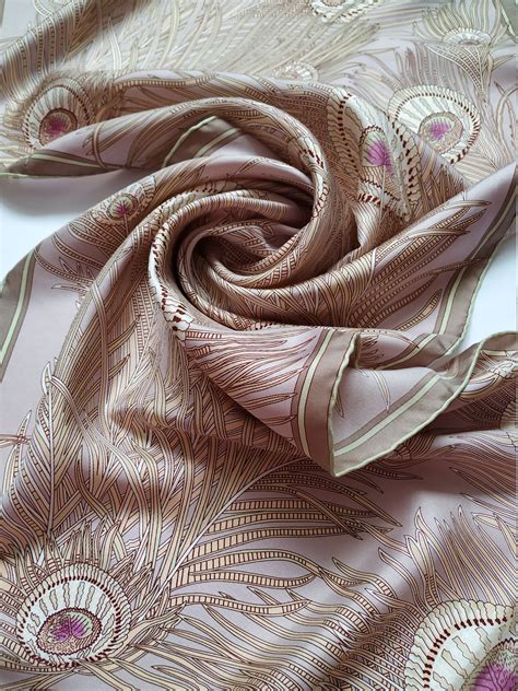 Designer Silk Scarf Liberty Of London Pink Gold 60x 17 Shawl Rolled