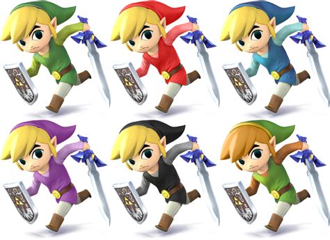 Toon Link Ssb4 Recolors By Shadowgarion On Deviantart