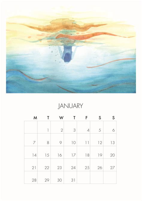 Calendar Watercolors 2019