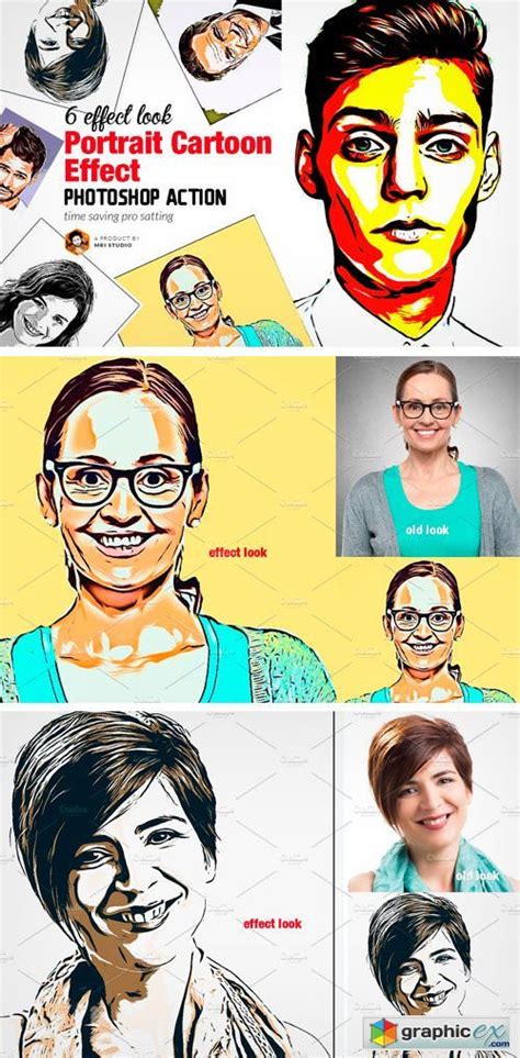 Portrait Cartoon Effect Action » Free Download Vector ...