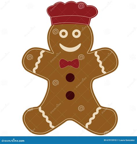Gingerbread Cookie Man Chef Stock Vector Illustration Of Chef Sweet 61915910