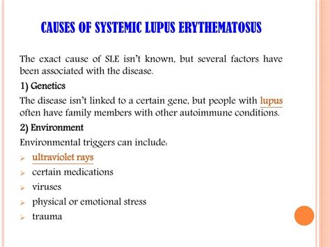Ppt Systemic Lupus Erythematosus Lupus Disease Of The Immune
