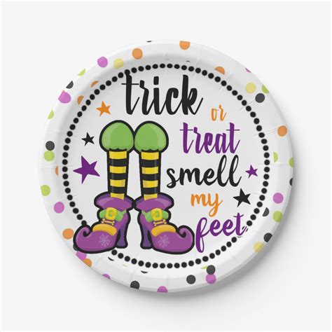Halloween Trick Or Treat Smell My Feet Party Paper Plates Zazzle