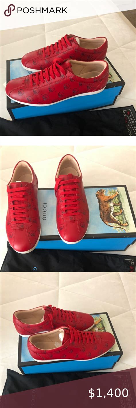 Red Gucci Special Edition Ghost Sneakers Red Hot Red Gucci Special