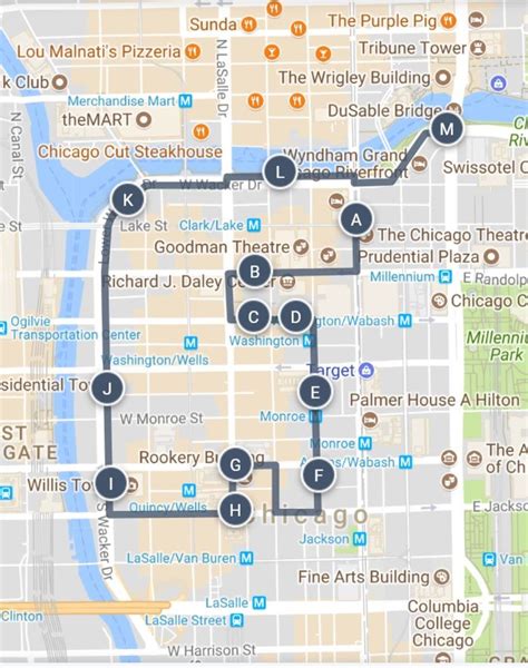 Chicago Tourist Walking Map Exploring The Heart Of The Windy City