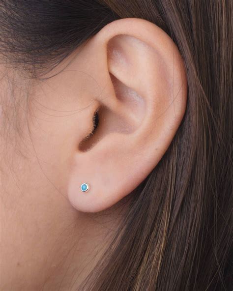 Tiny Turquoise Studs Turquoise Earrings Bridesmaid Gift Etsy