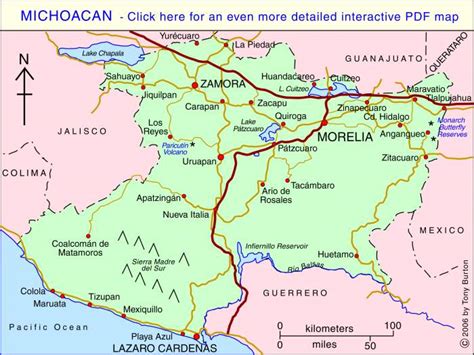 Interactive Map Of Michoacan Mexico Mexconnect