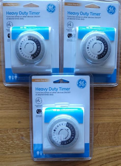 Ge 24 Hour Heavy Duty Indoor Plug In Mechanical Timer 2 Outlets Pack