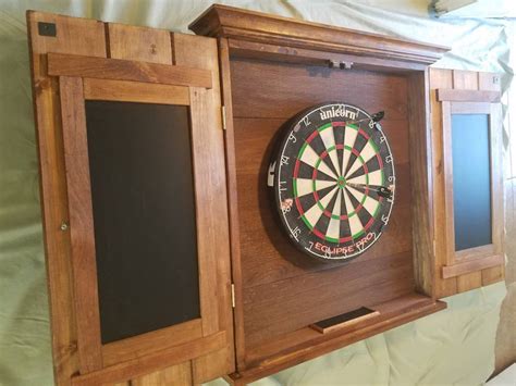 Custom Hand Crafted Dart Board Cabinet With 2 Pc Crown Etsy