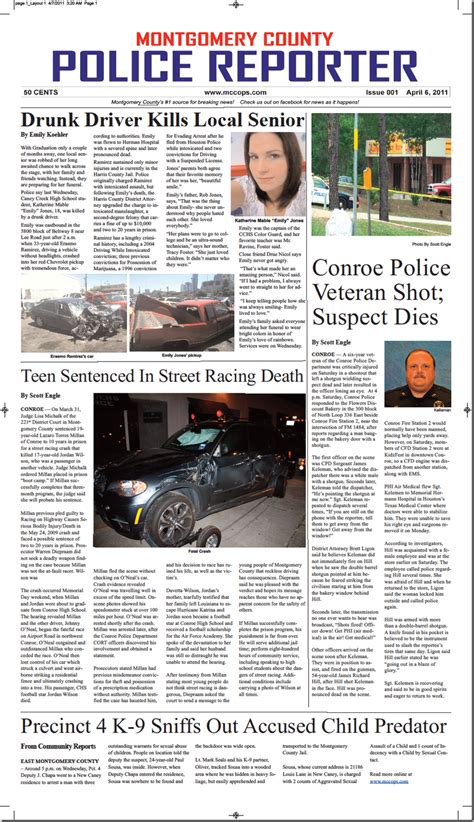 MONTGOMERY COUNTY POLICE REPORTER NEWSPAPER IS 4 YEARS OLD TODAY ...
