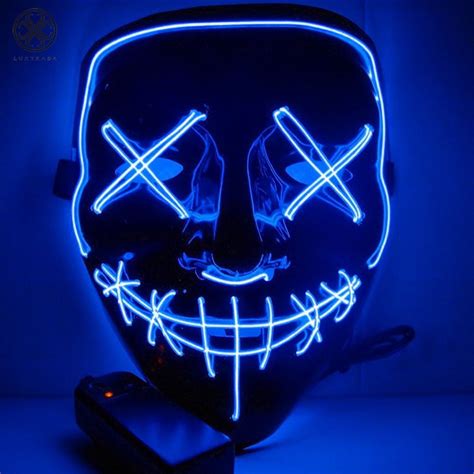 El Wire Purple And Blue Purge Mask