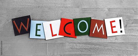 Welcome Sign Business Design Banner Panorama Concept For Pr