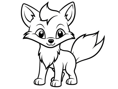 Delightful Red Fox Coloring Page - Coloring Page