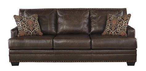 Buy Ashley Corvan Sofa In Antique Genuine Leather Online