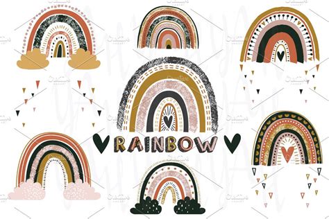 Cute Rainbows Collection Set Pre Designed Photoshop Graphics