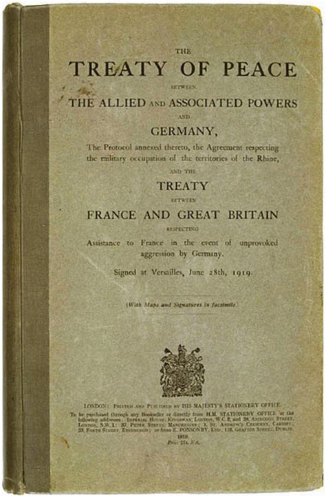 The Treaty Of Versailles Harbinger Of Peace And Source Of Frustration