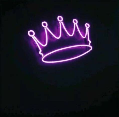 Hand Bended Crown Purple Real Glass Neon Sign Etsy