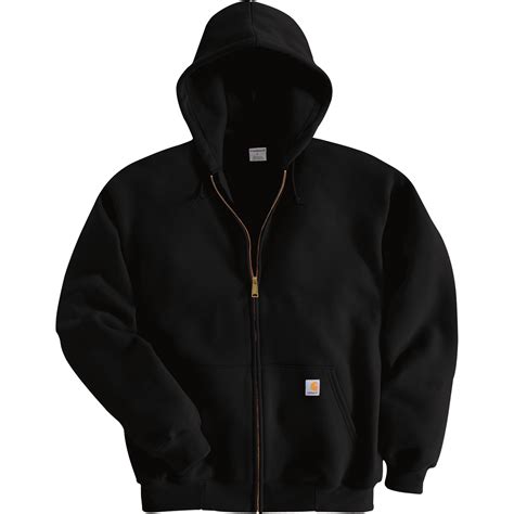 Carhartt Mens Hooded Zip Front Sweatshirt Black 4xl Big Style
