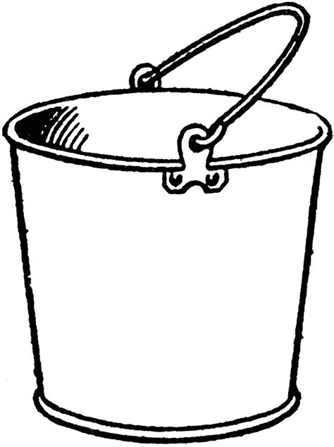 Black And White Template Of A Childs Bucket Clipart Best