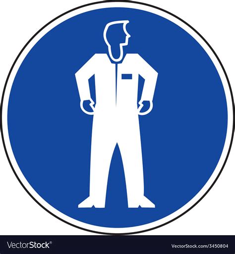 protective clothing must be worn safety sign vector image