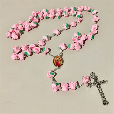 New Virgen De Guadalupe Pink Roses Rosaryunique Rosary Virgin Mary