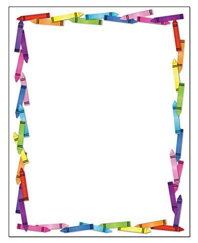 Colorful Crayon Border Stationery 85 X 11 60 Letterhead Sheets For