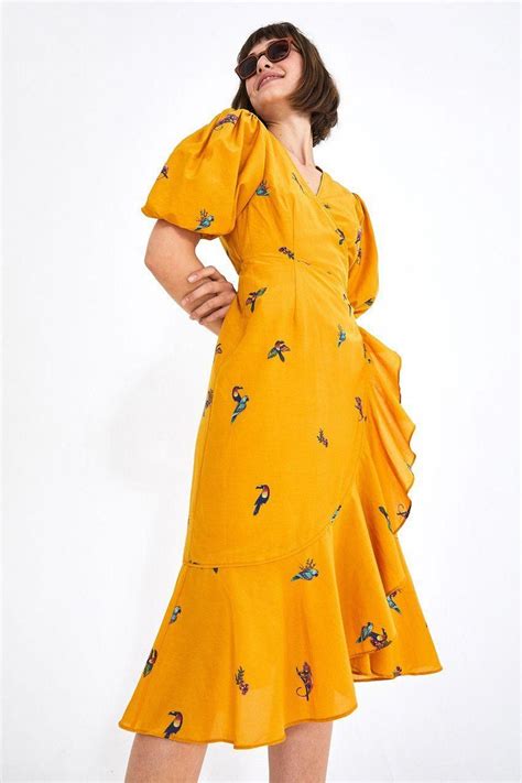 Duns sweden organic cotton womens size l yellow floral wrap dress summer casual. Plus Size Colour: Yellow Dresses #Fashiondresses | Wrap ...