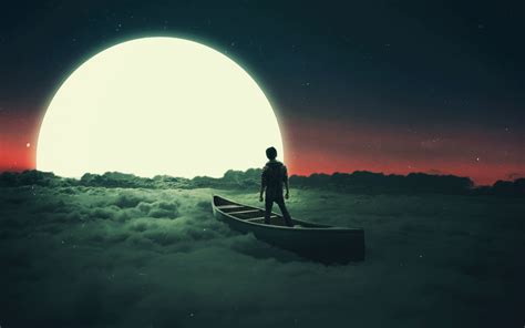 2560x1600 Lonely Person Silhouette Flying In Moon 2560x1600 Resolution