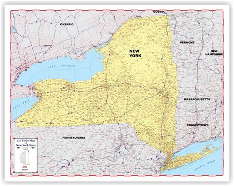 New york city contains five of the state's 62 counties. ZIP CODE Large Map of NEW YORK STATE New 2021 Edition 60 ...
