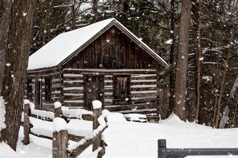 Free Images Cold Forest Frost House Log Cabin Outdoorchallenge