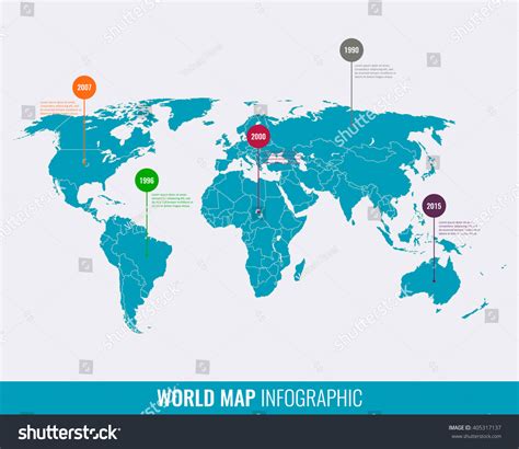 World Map Infographic Template Vector Stock Vector Royalty Free