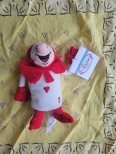 Disney Store Alice In Wonderland Red Card Mini Bean Bag Plush New With