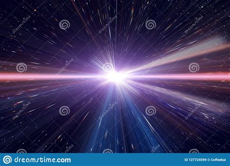Light Speed Travel Time Warp Traveling In Outer Space Stock