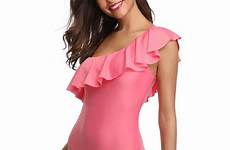 ruffled backless slimming solid