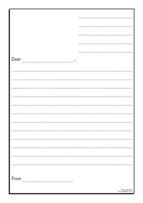 Blank Letter Writing Template For Kids Professional Template Inspiration