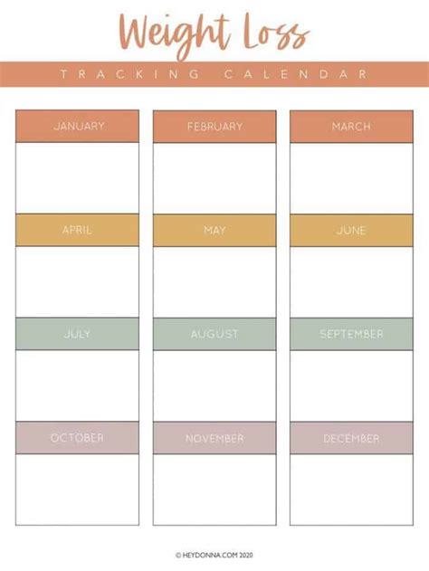 You put in writing all the vital dates. Weight Loss Calendar 2021 - Free Templates - Hey Donna