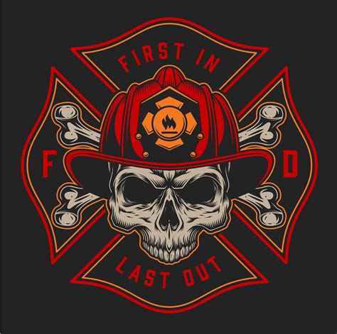 Vintage Firefighter Designs Set Firefighter Logo Firefighter Fire