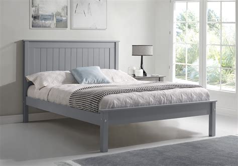New York Low Foot End Wooden Bed Frame Grey