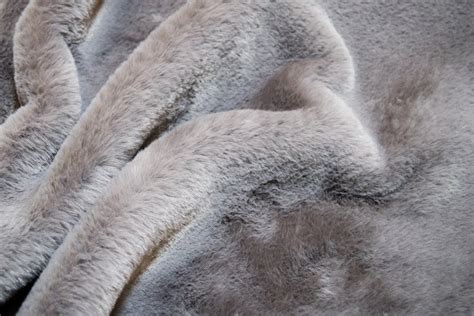 Super soft rabbit style grey faux fur fabric by the metre - FakeFurShop.com