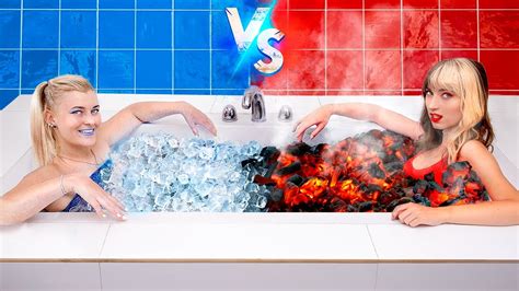 Hot Vs Cold Challenge Ognista Dziewczyna Vs Królowa Lodu Youtube