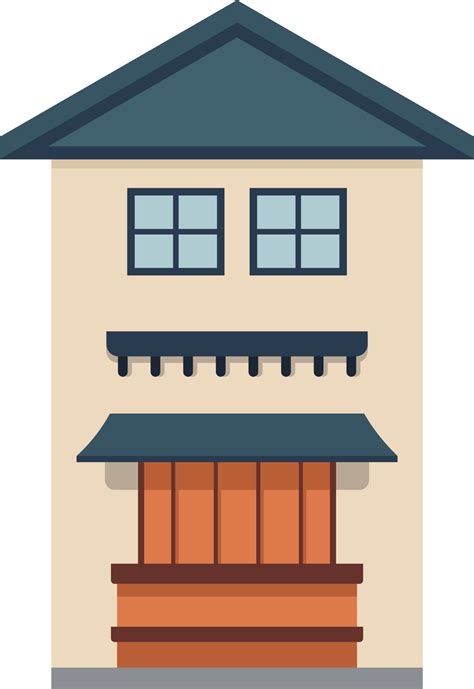 Residential House Illustrations In Flat Design Style Architecture