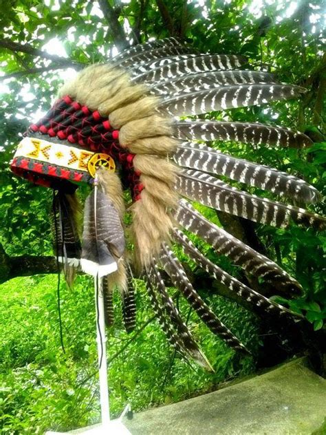 Turkey Feather Native American Headdress Replica Indian Headdress