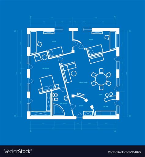 Blueprint Of Apartment Royalty Free Vector Image