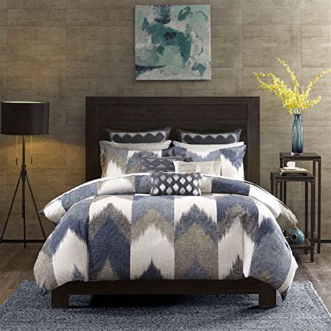Inkivy Alpine Kingcal King Size Bed Comforter Set Navy Taupe