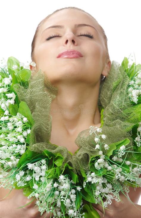 Pretty Naked Woman In Flowers Chaplet Stock Photo Image My Xxx Hot Girl