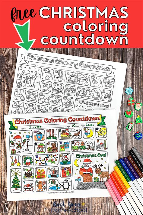 Christmas Countdown Calendar For Holiday Coloring Fun Free Printable