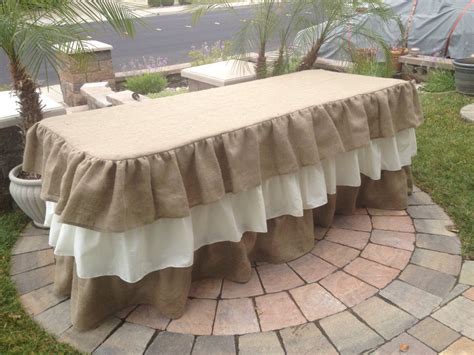 Ruffled Burlap Tablecloth & burlap ruffled table skirt